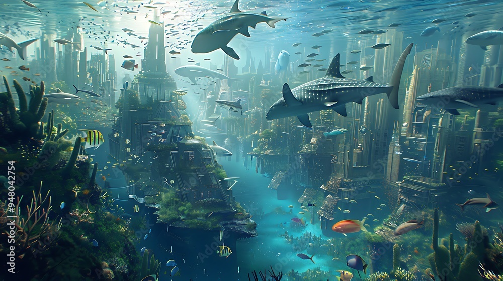 underwater fishes and whales underwater fishes and whales