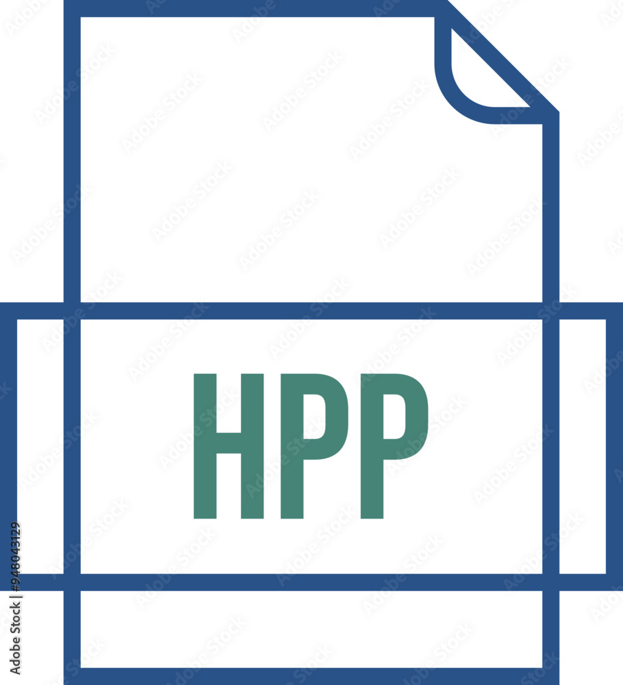 HPP File icon thick outline sharp corners HPP File icon thick outline sharp corners