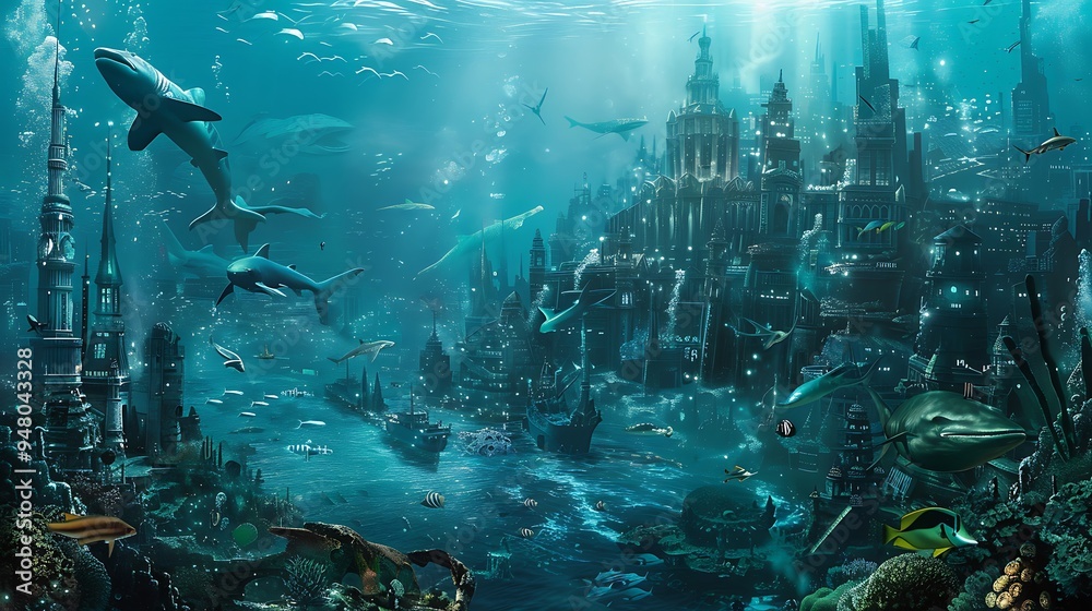 underwater fishes and whales underwater fishes and whales
