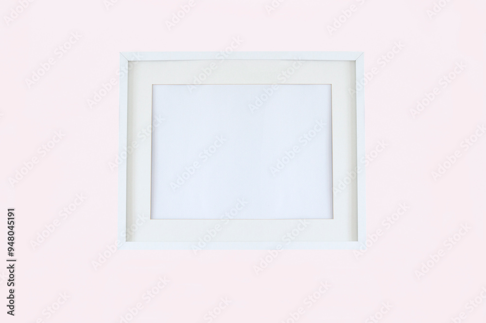 Empty white photo frame . For adding text. Abstract background texture. Concept for design . Horizontal background. Background. Close.