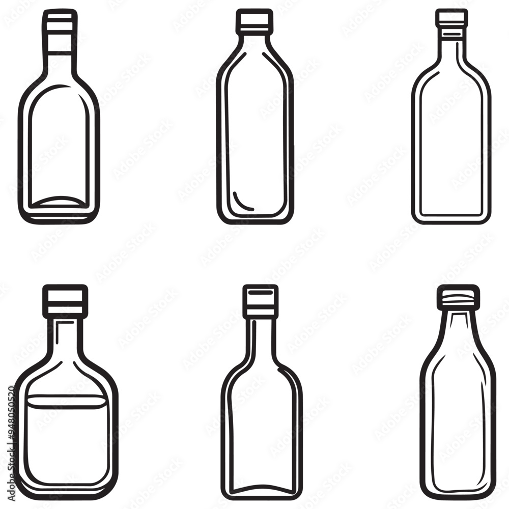 Bottle icon white background, line style, vector illustration symbol design. Bottle icon white background, line style, vector illustration symbol design.