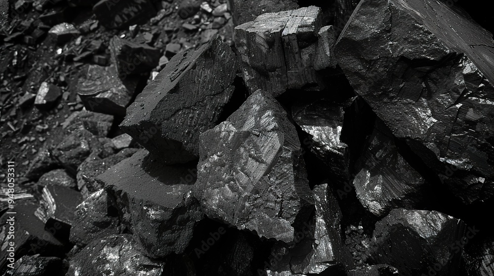 Close-Up Texture of Coal: A Dark and Powerful Energy Source Close-Up Texture of Coal: A Dark and Powerful Energy Source
