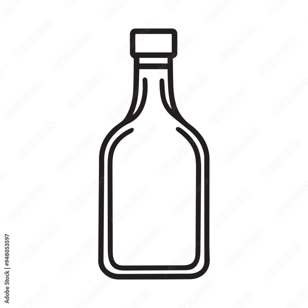 Bottle icon white background, line style, vector illustration symbol design. Bottle icon white background, line style, vector illustration symbol design.