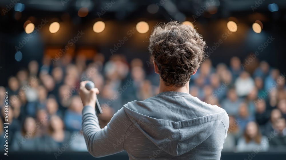 A comedian delivers a punchline, sending ripples of laughter through the audience. A comedian delivers a punchline, sending ripples of laughter through the audience.