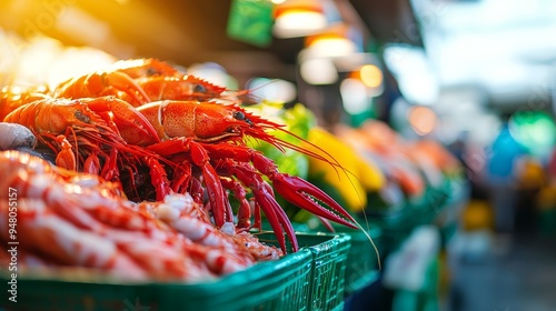 A sustainable seafood market promoting eco-friendly fishing practices and the health of marine ecosystems photo