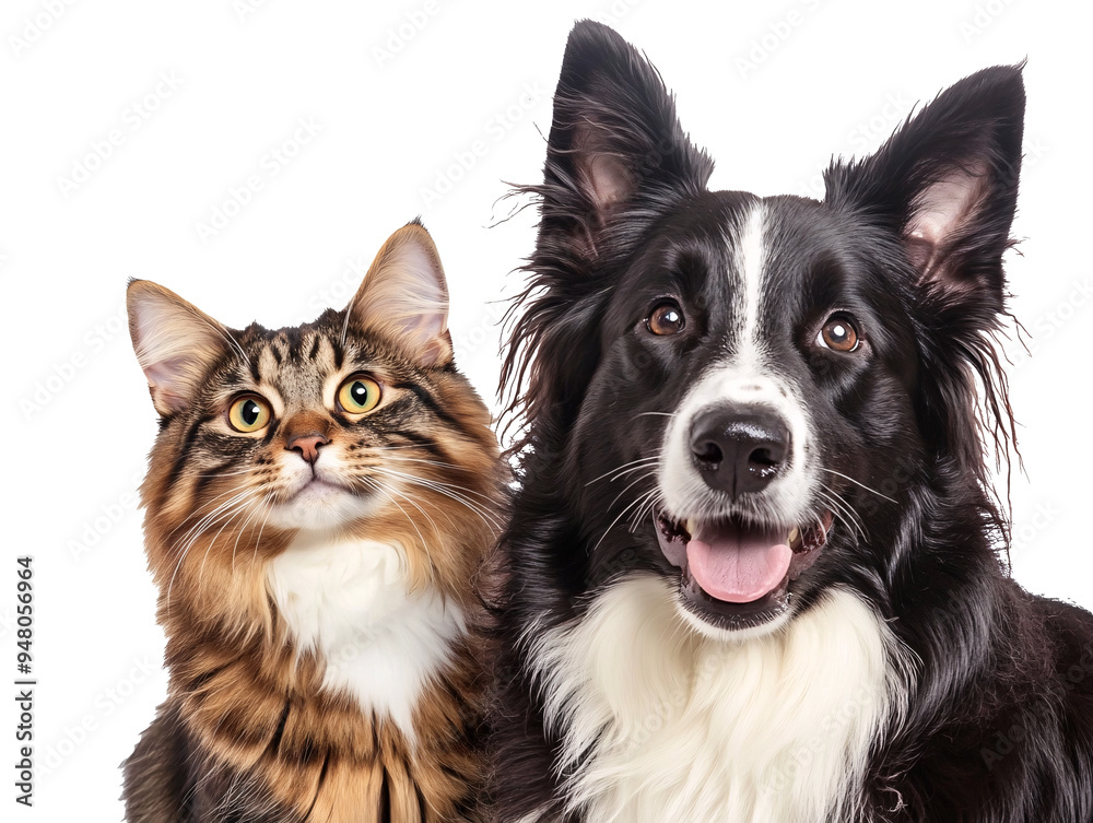 a cat and dog looking at camera a cat and dog looking at camera