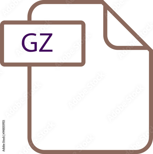 GZ File format icon rounded shapes outline