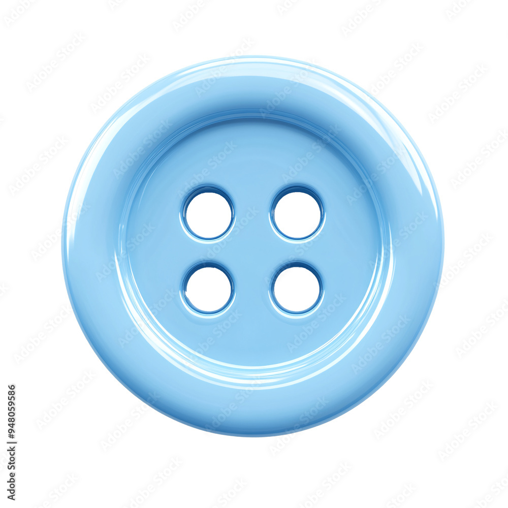 a blue button with four holes a blue button with four holes