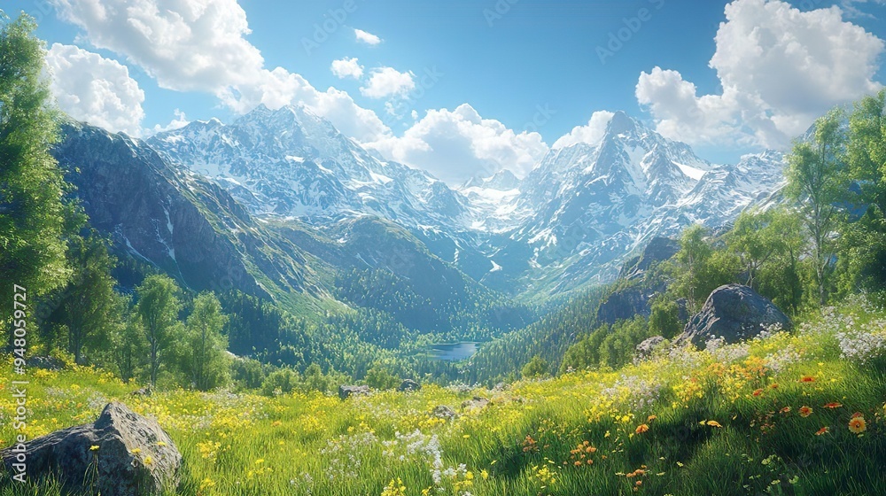 Fototapeta premium Magnificent Seaside Cliffs with Panoramic Ocean Views and Crisp Clear Skies for an Awe-Inspiring Scene