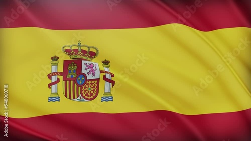 Spain Flag Waving in the Wind: A Realistic 4K Display of National Pride
