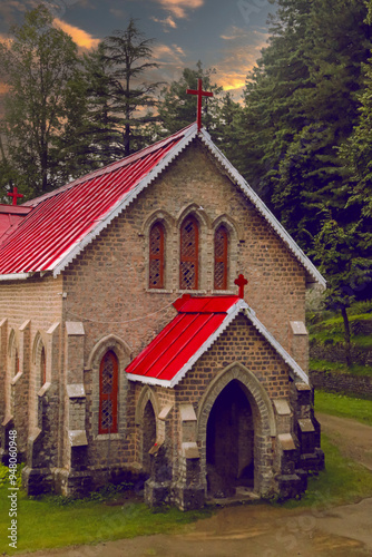 Beautiful historic 18th century church, Virgin Mary Catholic Church, A beautiful picture of church, The Assumption of the Blessed Virgin Mary Catholic Church, Khanspur Road, Ayubia 
 photo