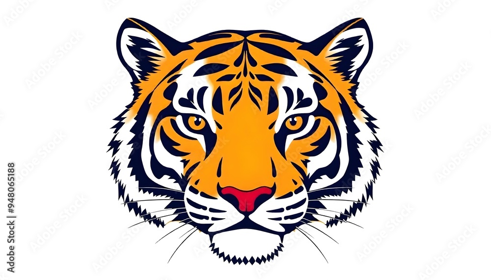 Tiger face icon drawing isolated on a white background Tiger face icon drawing isolated on a white background