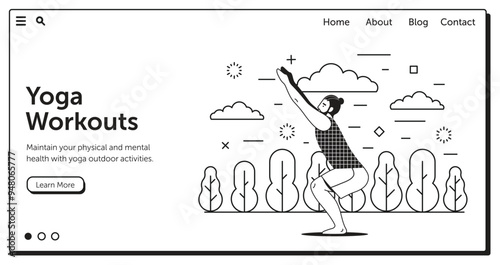 Outdoor Yoga and Fitness Classes Horizontal Banner