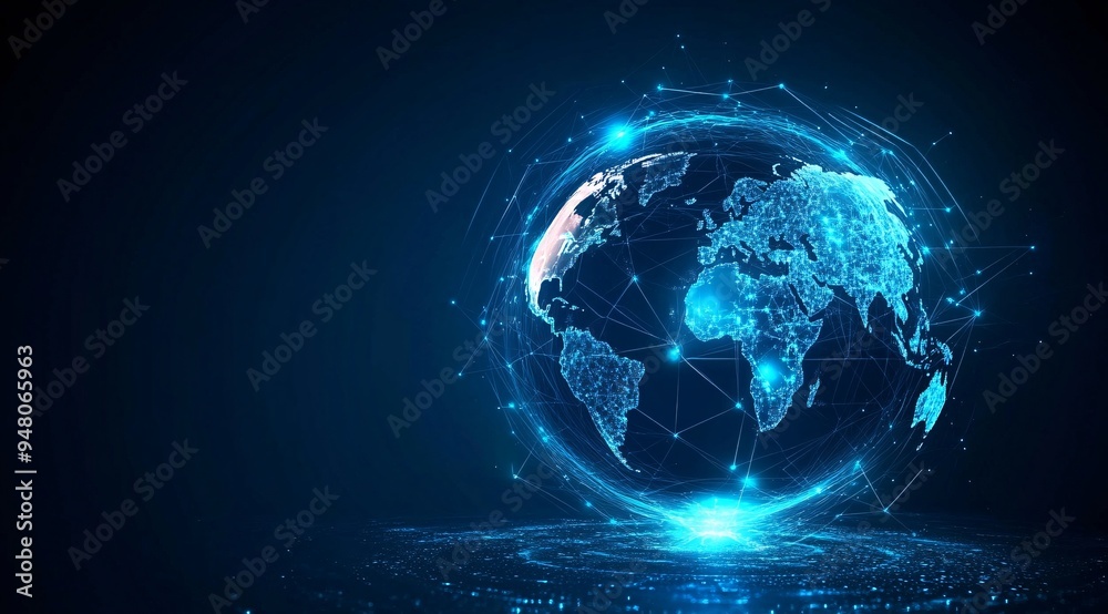 Global Network Connectivity Concept with Earth and Stars Global Network Connectivity Concept with Earth and Stars