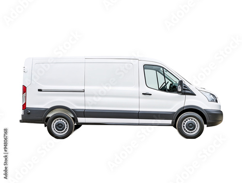 a white van with black stripes