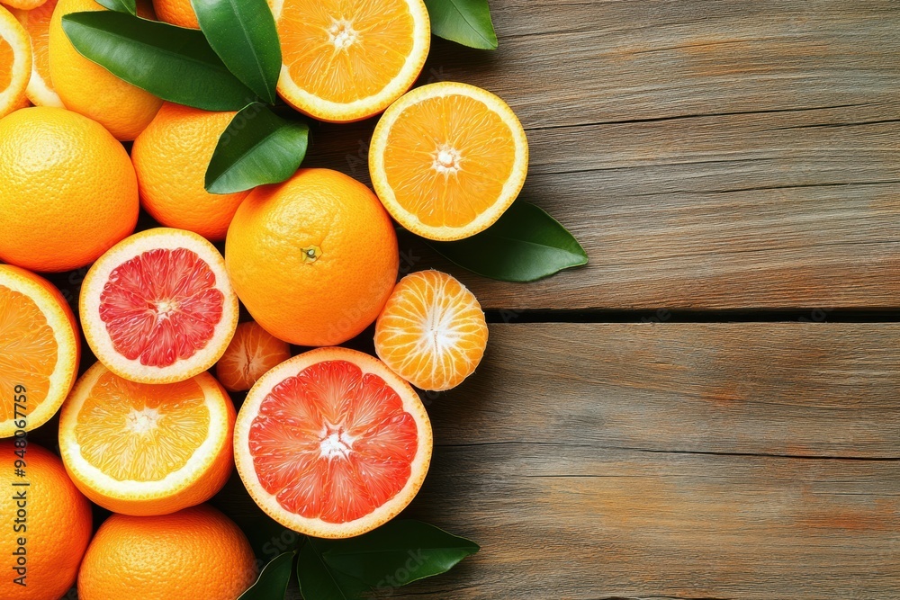 Fresh citrus fruits on wooden background top view Fresh citrus fruits on wooden background top view