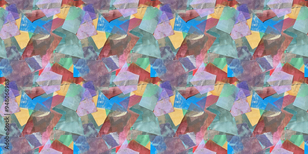 Layered pasted paper texture with a collage-like, textured surface. Seamless texture background. Pattern design Layered pasted paper texture with a collage-like, textured surface. Seamless texture background. Pattern design