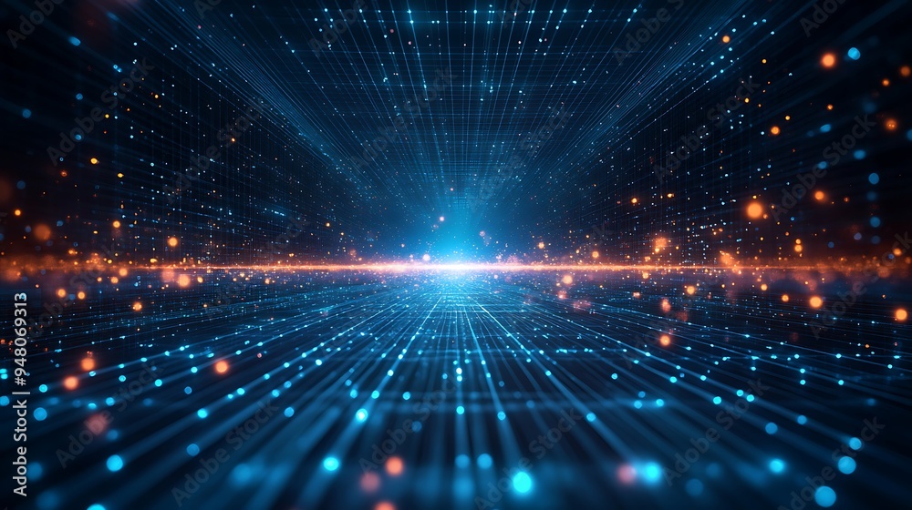 Abstract futuristic data background, digital technology concept with glowing lines and particles, representing cyberspace and innovation. Abstract futuristic data background, digital technology concept with glowing lines and particles, representing cyberspace and innovation.