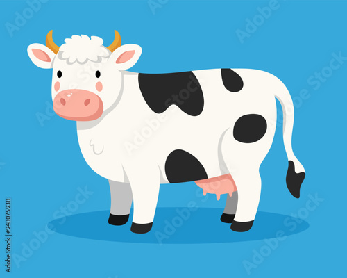 Cute vector cow farm animal