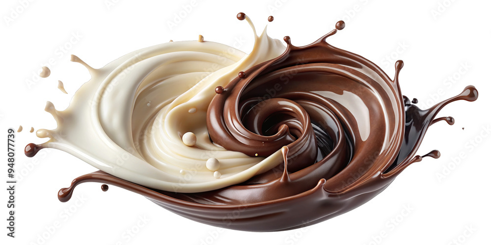 Chocolate splash ,isolated on transparent png background Chocolate splash ,isolated on transparent png background