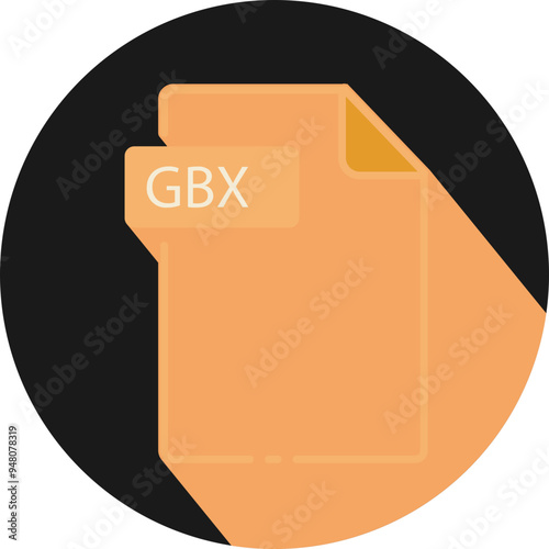 GBX File fomat minimal icon with circle outside photo