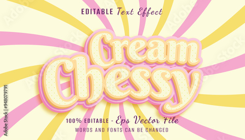 creamy chessy 3d text effect design