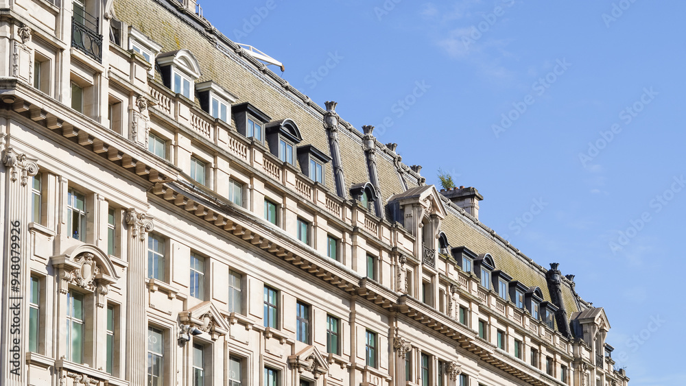 A charming European urban landscape with historic buildings A charming European urban landscape with historic buildings