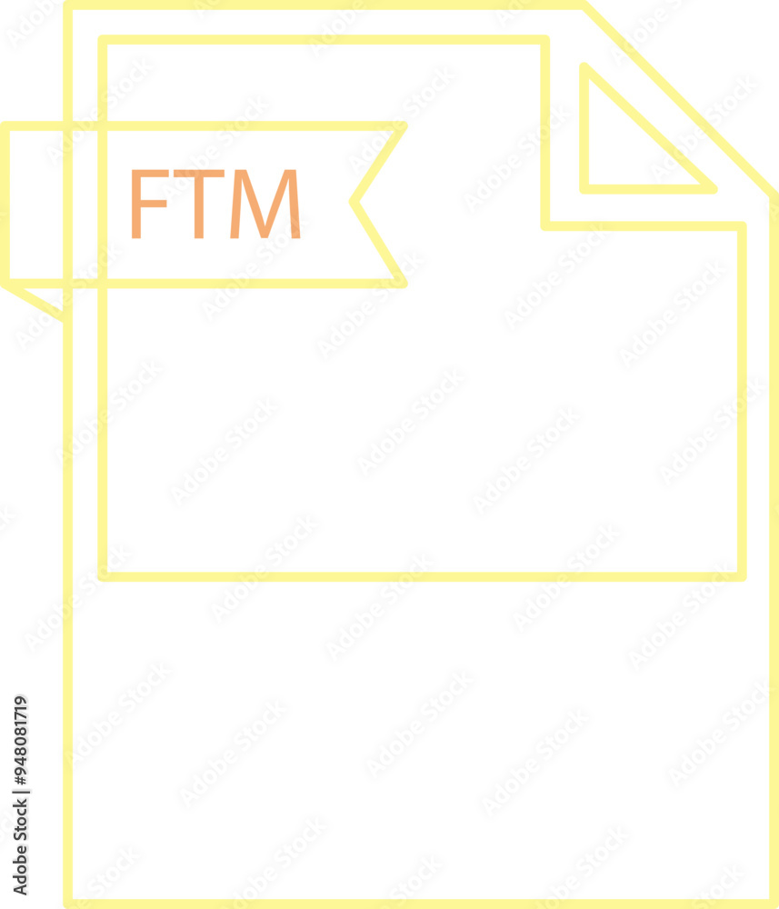 Ftm Icon FTM File format icon black outline and light color text Stock Vector ...
