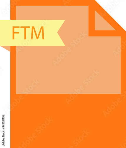 FTM File format icon roe color fill