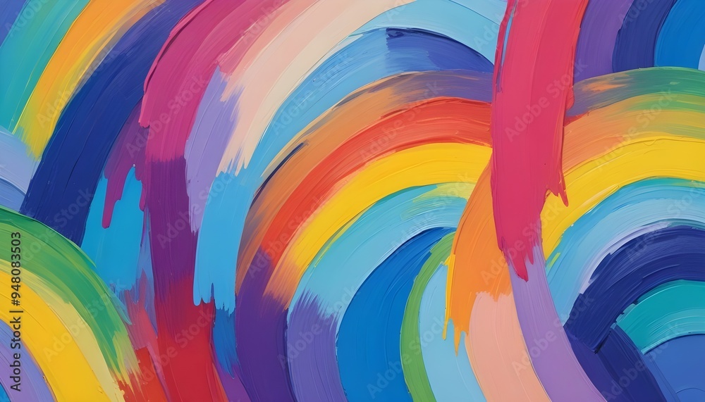 Obraz premium Rainbow Wallpaper Abstract Colorful Background Fantasy Graphic Design