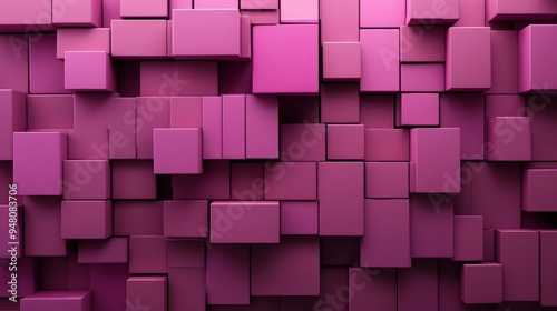 This image features a vibrant arrangement of purple 3D rectangular blocks, creating a striking abstract background. Perfect for modern design projects and digital art presentations.