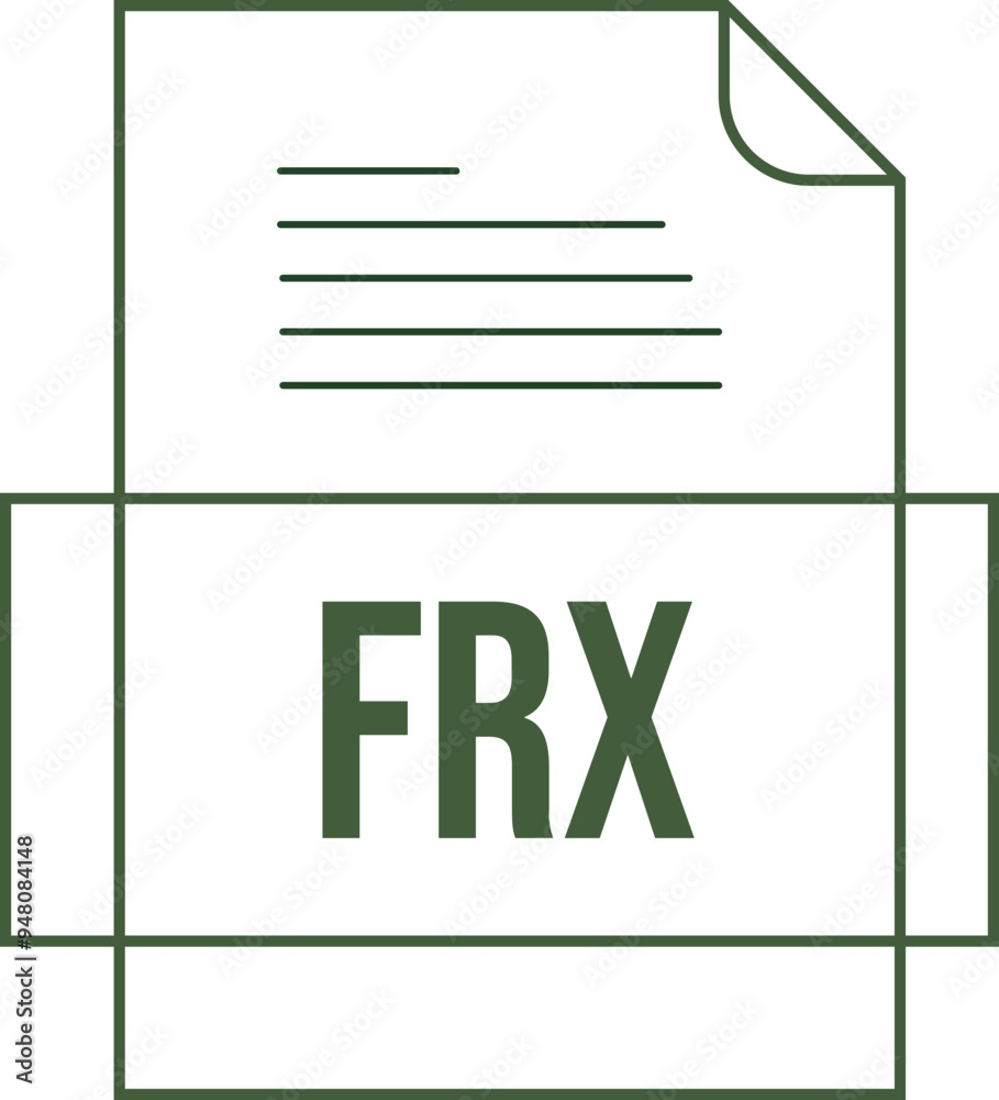 FRX File icon crisp thick outline sharp corners