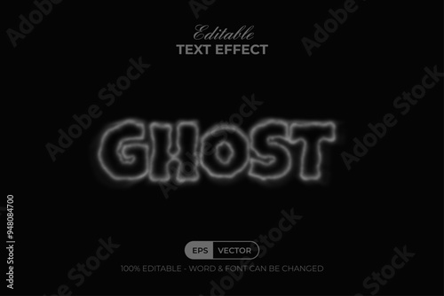 Ghost Text Effect Smoke Blur Style. Editable Text Effect.