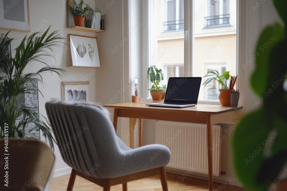A minimalist remote work setup in a Scandinavian-inspired home with light wood furniture, white walls, simple decor, a cozy chair, and a laptop on a clean desk, creating a calm and focused workspace. A minimalist remote work setup in a Scandinavian-inspired home with light wood furniture, white walls, simple decor, a cozy chair, and a laptop on a clean desk, creating a calm and focused workspace.
