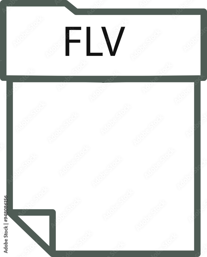 FLV File format minimal icon with thick outline FLV File format minimal icon with thick outline