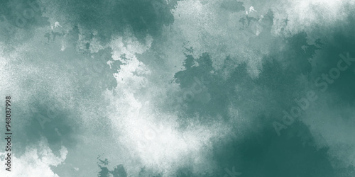 abstract cloud and vapor texture background. white  and blue smoke aquarelle smudge illustration smooth grungy smokey light pastel colors ink glow. Teal color powder explosion .	
