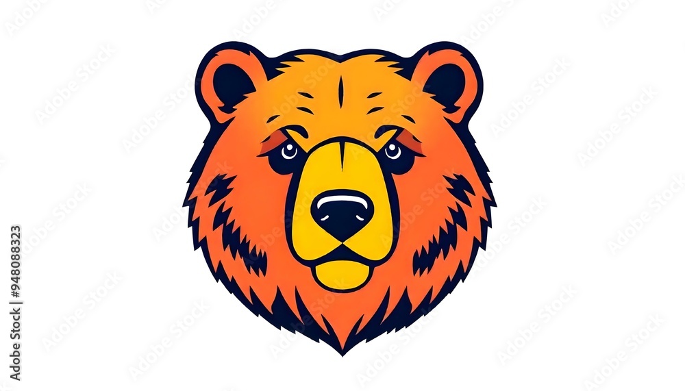 Bear face icon drawing isolated on a white background Bear face icon drawing isolated on a white background