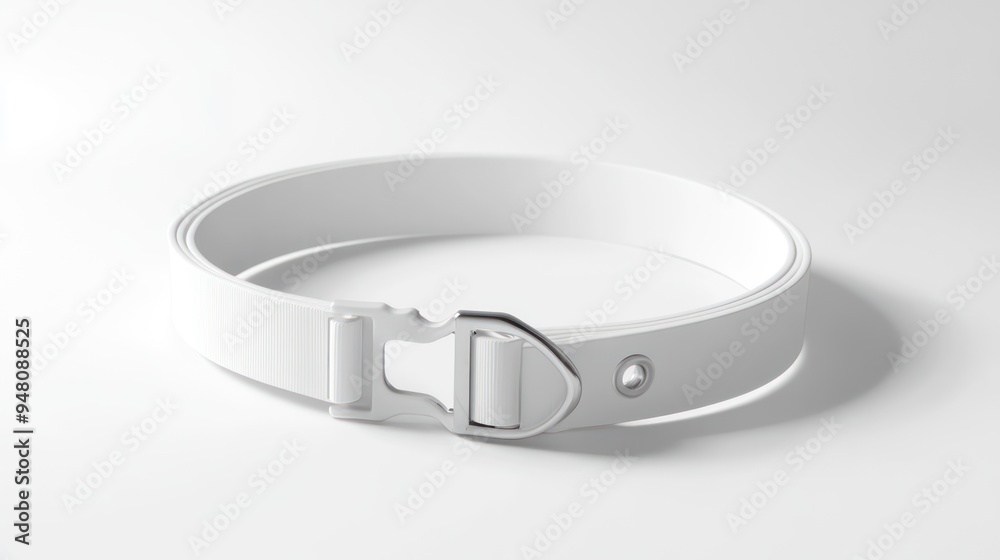 White Buckle Belt with a Silver Buckle White Buckle Belt with a Silver Buckle