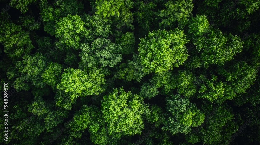 An aerial view of a lush green forest canopy, showing the vastness and beauty of nature from above An aerial view of a lush green forest canopy, showing the vastness and beauty of nature from above