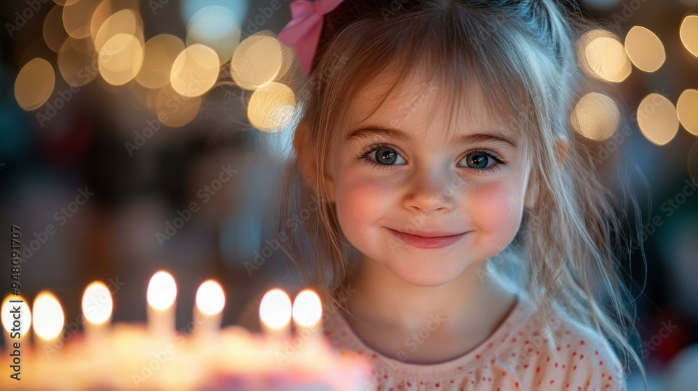 Joyful Birthday Celebration of a Child Surrounded by Warm Candlelight Joyful Birthday Celebration of a Child Surrounded by Warm Candlelight