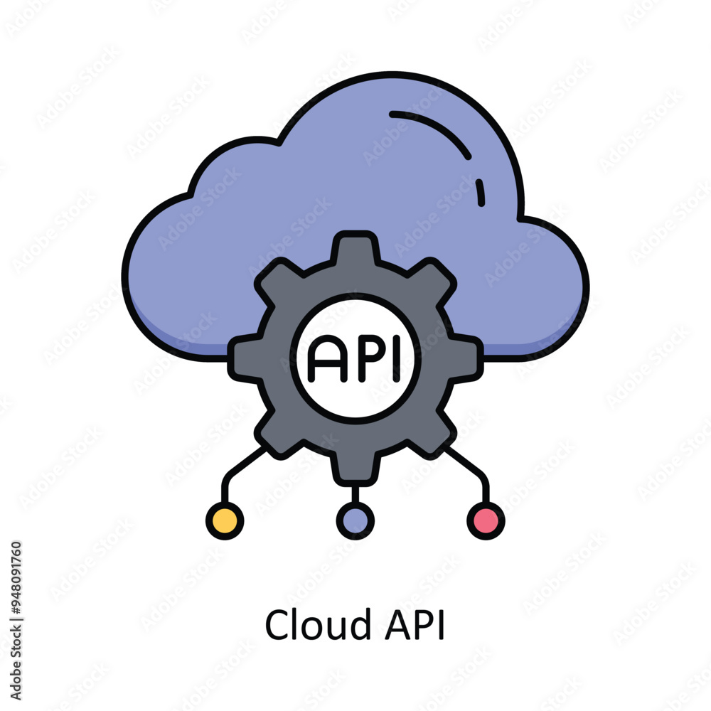 Cloud API Vector filled outline icon design illustration. information technology symbol on white background EPS 10 File Cloud API Vector filled outline icon design illustration. information technology symbol on white background EPS 10 File