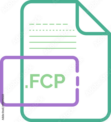 FCP File extension icon little dot and color fill photo