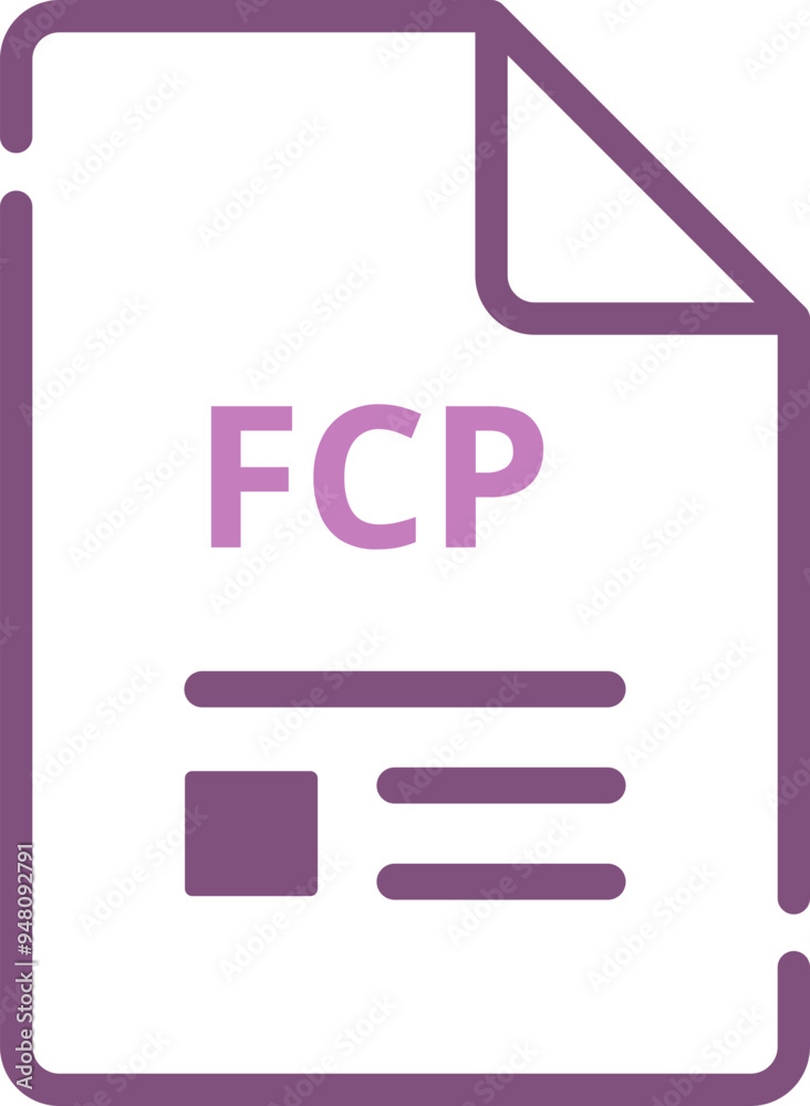 FCP File icon minimal outline with symbols FCP File icon minimal outline with symbols