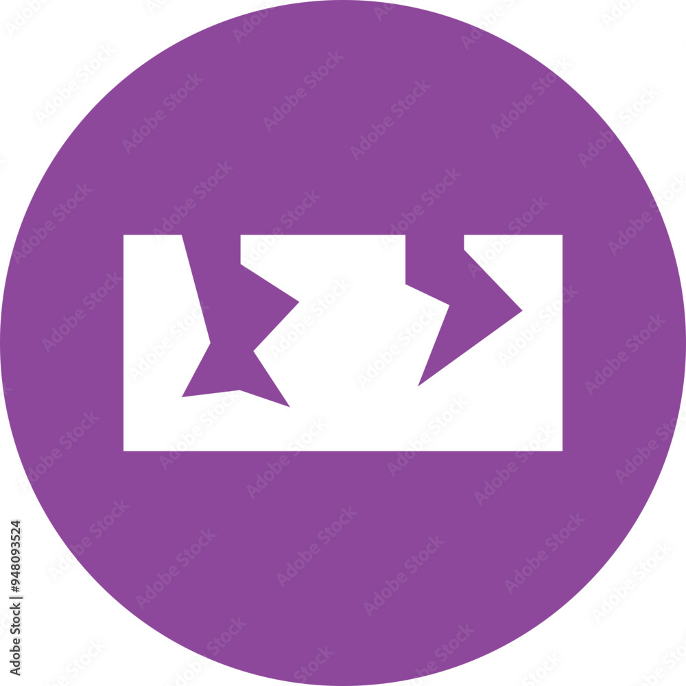 Earthquake glyph circle icon Earthquake glyph circle icon
