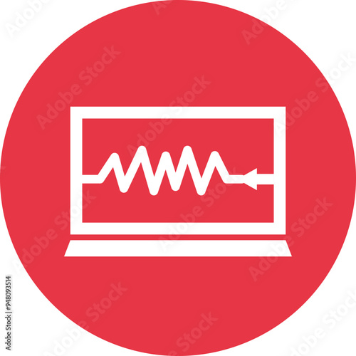 Seismograph glyph circle icon