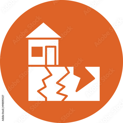 Earthquake glyph circle icon