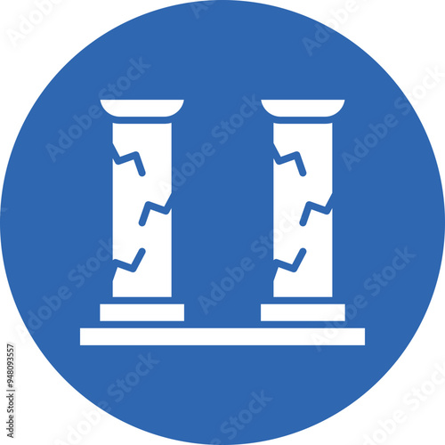 Ruin glyph circle icon