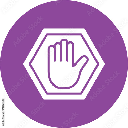 Stop glyph circle icon
