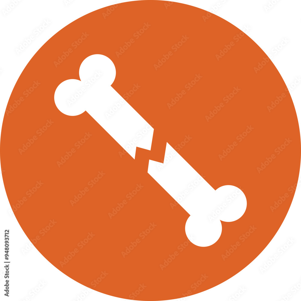 Broken Bone glyph circle icon Broken Bone glyph circle icon