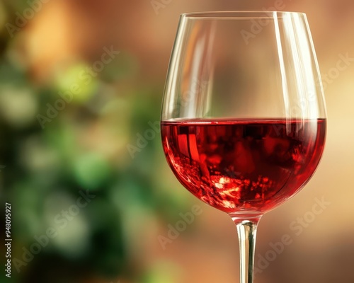 Wine glass with red wine filled and ready for a toast